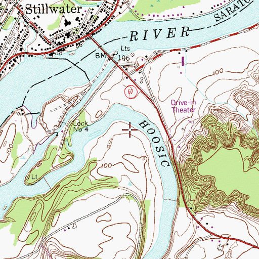 Topographic Map of Hudson River Drive-In (historical), NY