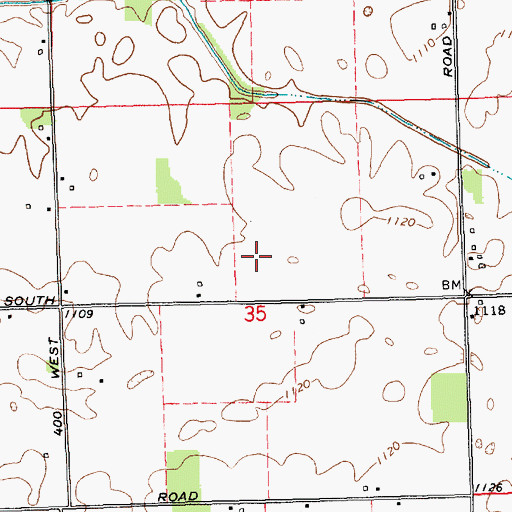 Topographic Map of T K Hog Farm, IN