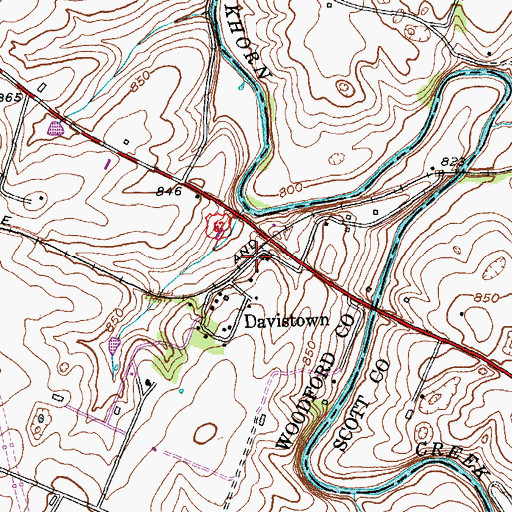 Topographic Map of Davis Depot (historical), KY