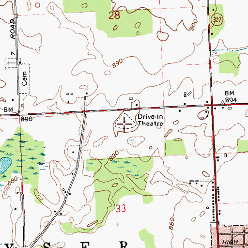 Topographic Map of Auburn-Garrett Drive-In Theatre, IN