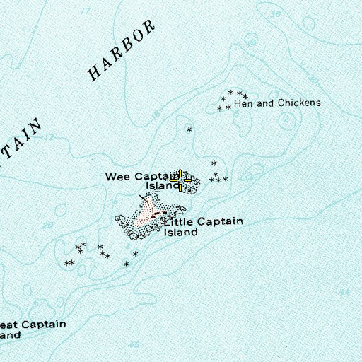 Topographic Map of Wee Captain Island, CT