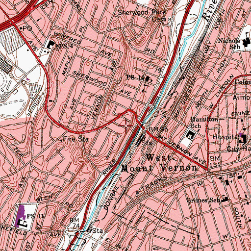 Topographic Map of Hunt's Bridge (historical), NY