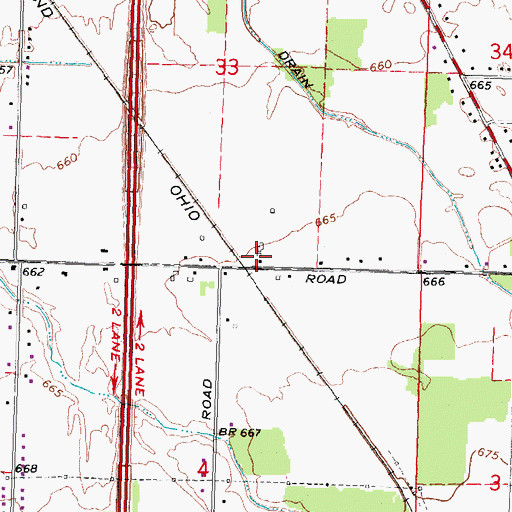 Topographic Map of County Line Station (historical), MI