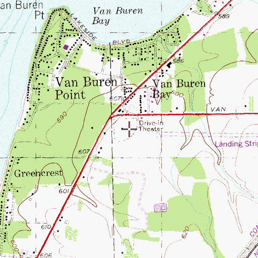 Topographic Map of Van Buren Drive-In (historical), NY