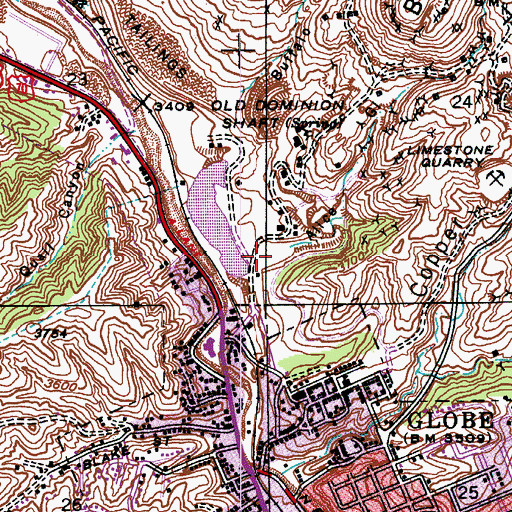 Topographic Map of Alice Gulch, AZ
