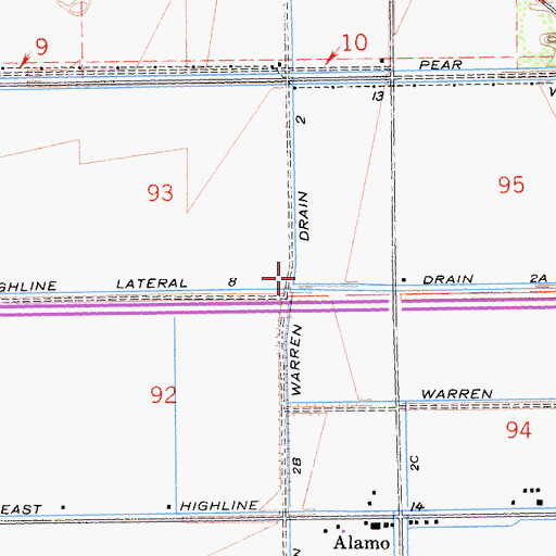 Topographic Map of Warren Drain Two, CA
