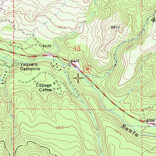Topographic Map of Wildhorse Creek, CA