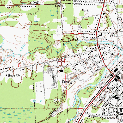 Topographic Map of Saint Charles Elementary School, MI