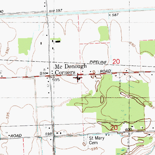 Topographic Map of Saint Mary Church of Albee, MI