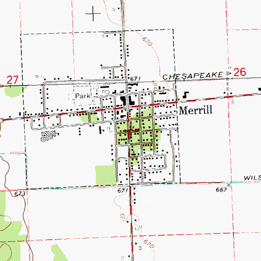 Topographic Map of Congregational Christian Church, MI