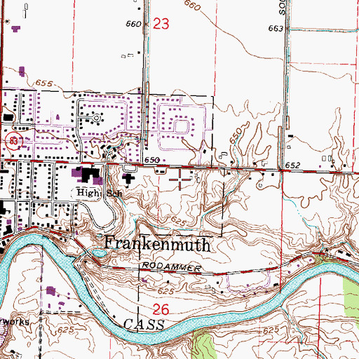 Topographic Map of EF Rittmueller Middle School, MI