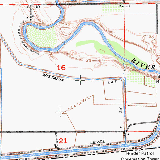 Topographic Map of Wistaria Lateral P Two, CA