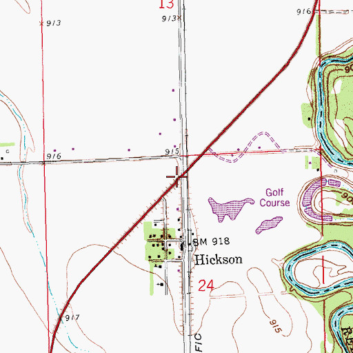 Topographic Map of Oxbow, ND