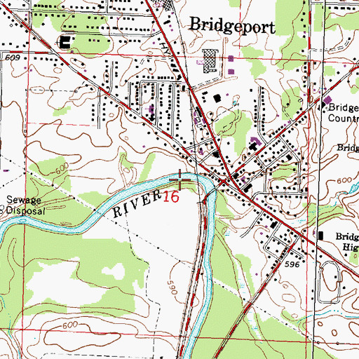Topographic Map of Village Park, MI