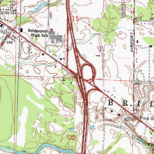 Topographic Map of Interchange 144, MI