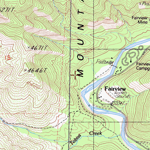 Topographic Map of Roads End, CA