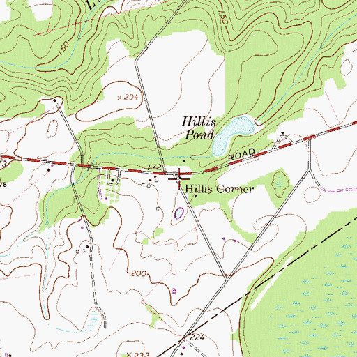 Topographic Map of Hillis Corner, GA