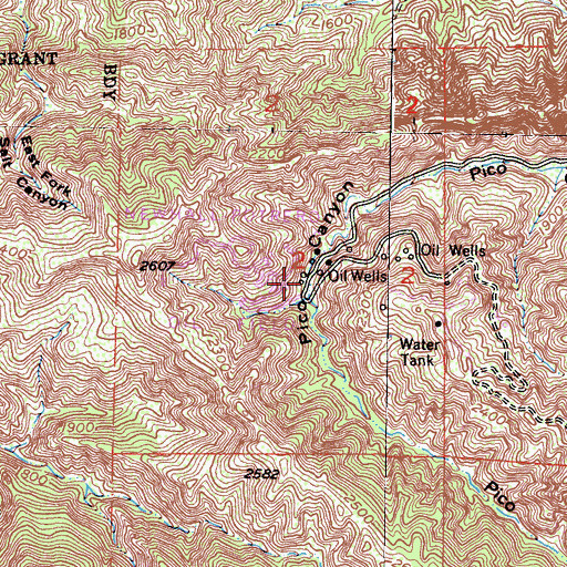 Topographic Map of Well Number Four, CA