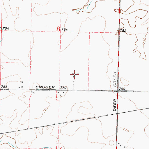 Topographic Map of Pleasantland Farm, IL