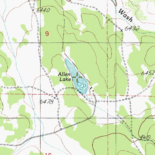 Topographic Map of Allen Lake, AZ