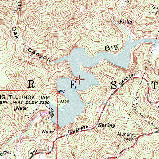 Topographic Map of Big Tujunga Reservoir, CA