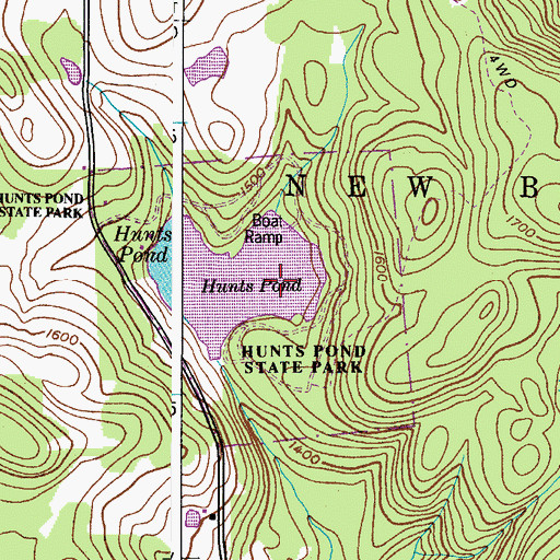 Topographic Map of Hunt's Pond State Park, NY