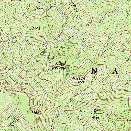 Topographic Map of Allen Spring, AZ
