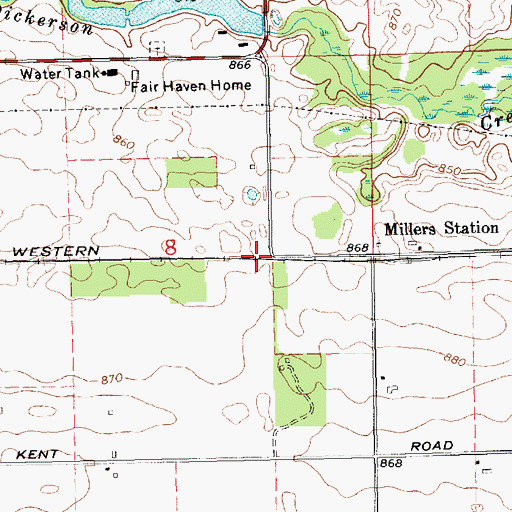 Topographic Map of New Home Post Office (historical), MI