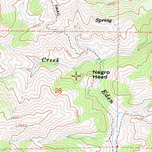 Topographic Map of Negro Head, CA