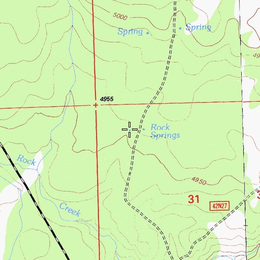Topographic Map of Rock Spring, CA