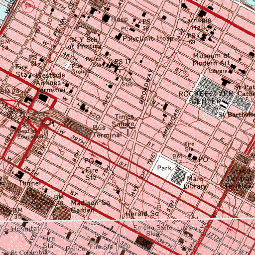 Topographic Map of Apollo Theatre (historical), NY