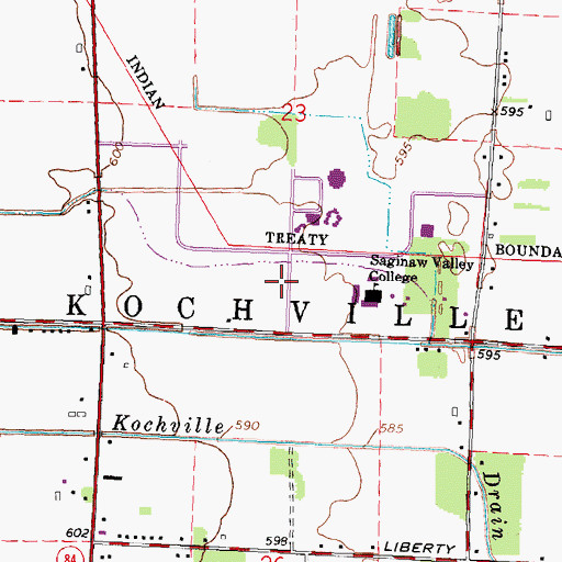 Topographic Map of University Village West, MI