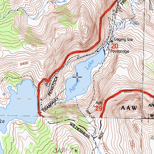 Topographic Map of Agnew Lake, CA