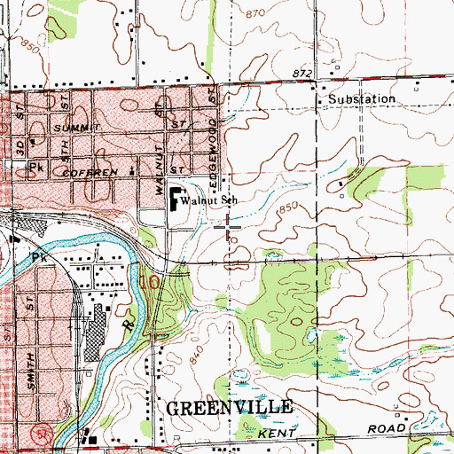 Topographic Map of Pond View Estates Mobile Home Park, MI