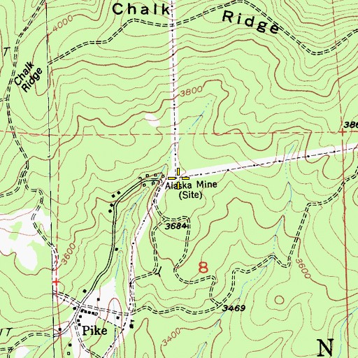 Topographic Map of Alaska Mine, CA