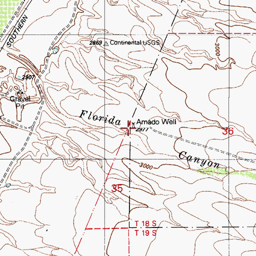 Topographic Map of Amado Well, AZ