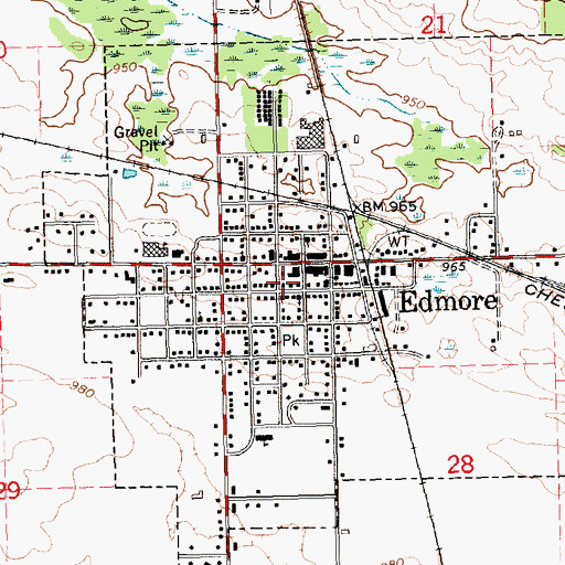 Topographic Map of Home Township Fire Department, MI