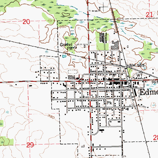 Topographic Map of Edmore Care Clinic, MI