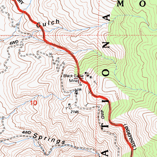 Topographic Map of Alhambra Mine, CA