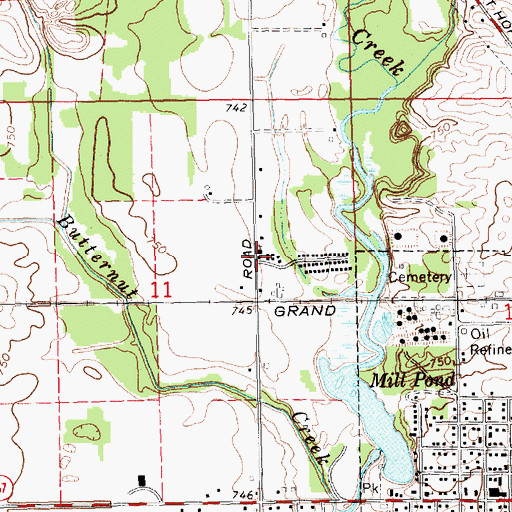 Topographic Map of Fish Creek School, MI
