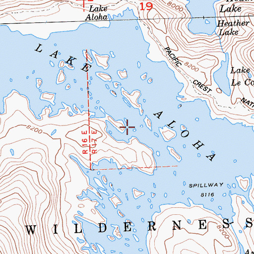 Topographic Map of Lake Aloha, CA