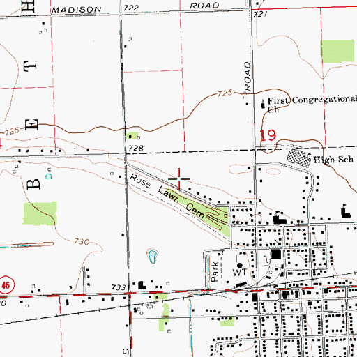 Topographic Map of Breckenridge Mobile Home Park, MI