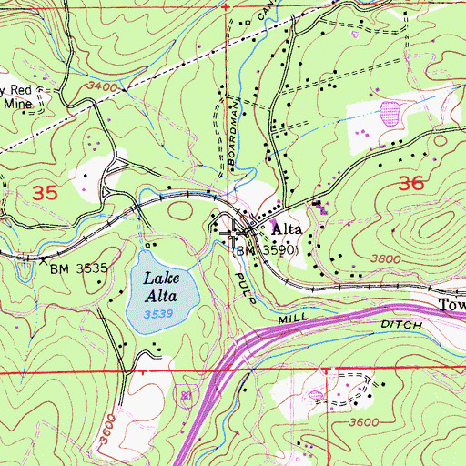 Topographic Map of Alta, CA