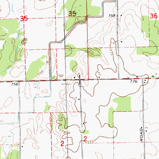 Topographic Map of Roosa Farm Cemetery, MI