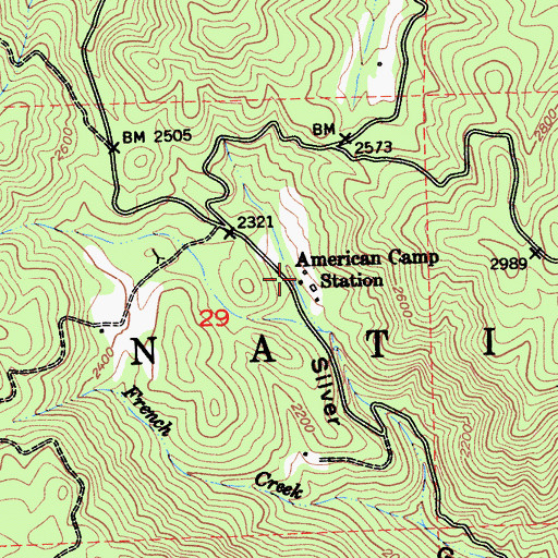 Topographic Map of American Camp Station, CA