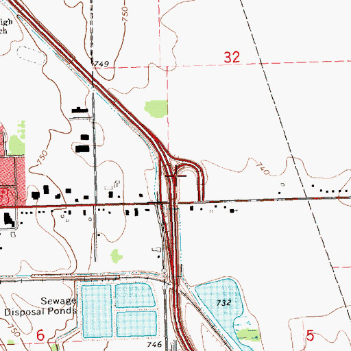 Topographic Map of Interchange 117, MI
