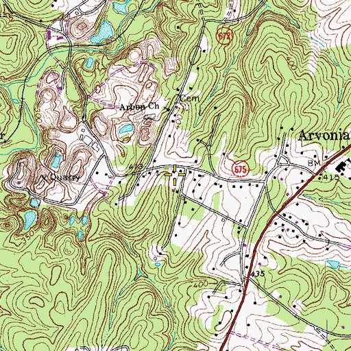 Topographic Map of Buckingham County Volunteer Rescue Squad Station 17, VA