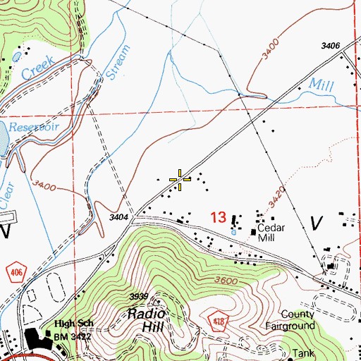 Topographic Map of American Valley, CA