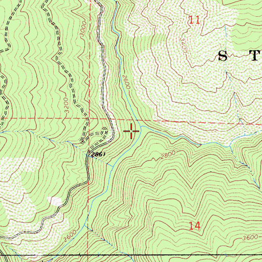 Topographic Map of Anderson Creek, CA