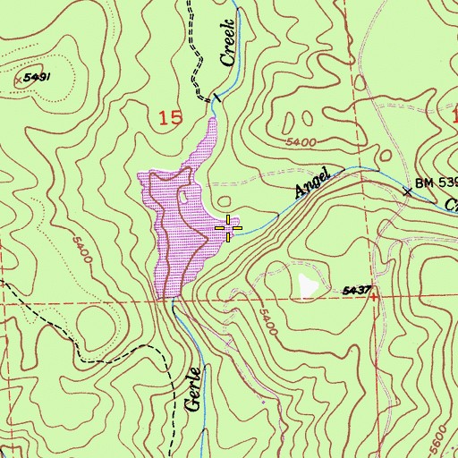 Topographic Map of Angel Creek, CA